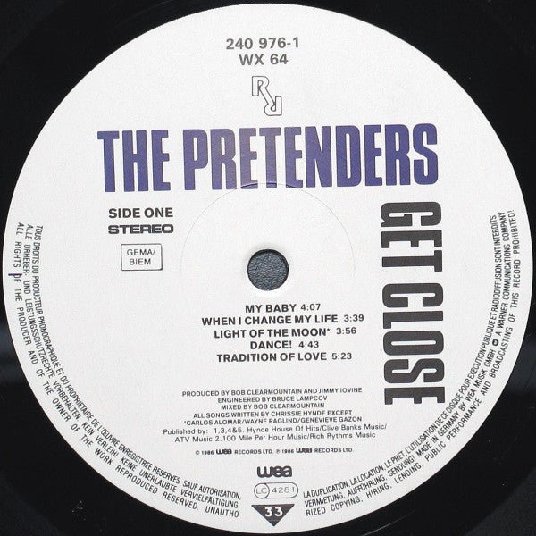 The Pretenders : Get Close (LP, Album, Rec)