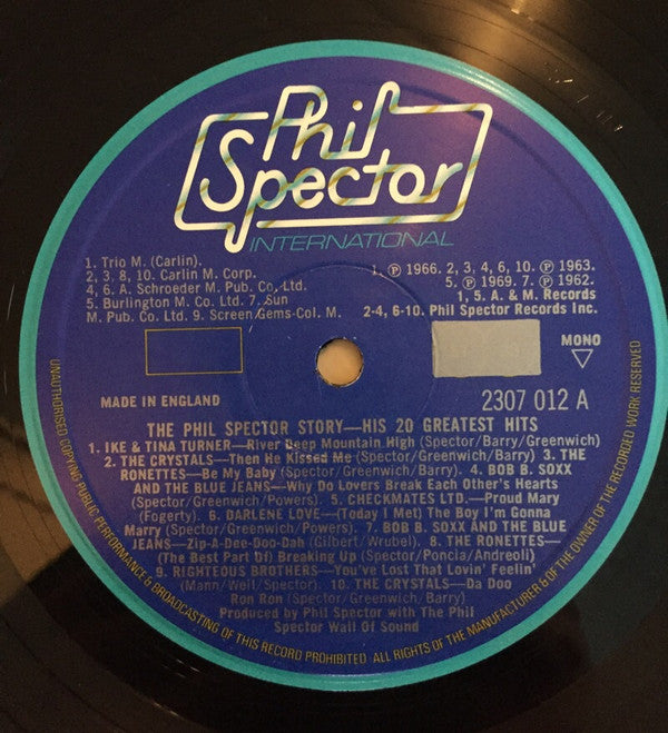 Various : Phil Spector's 20 Greatest Hits (LP, Comp, Mono)