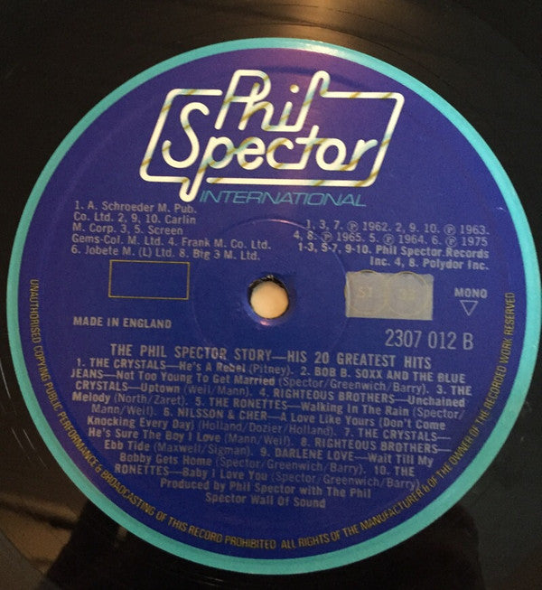 Various : Phil Spector's 20 Greatest Hits (LP, Comp, Mono)