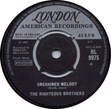 The Righteous Brothers : Unchained Melody (7")