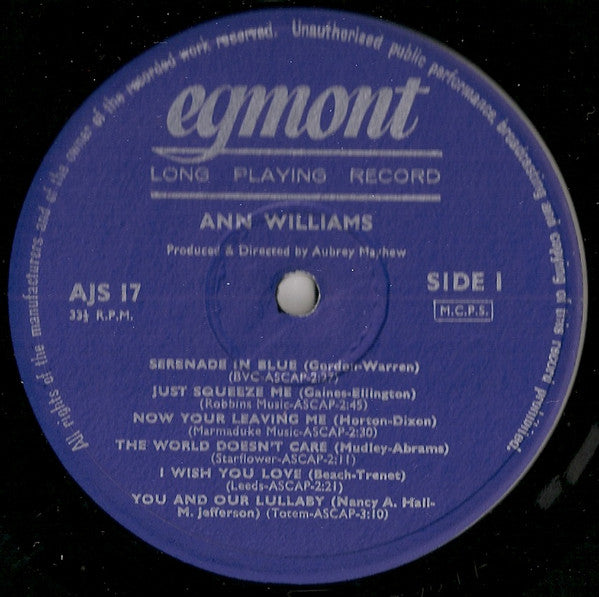 Ann Williams : First Time Out (LP, Album)