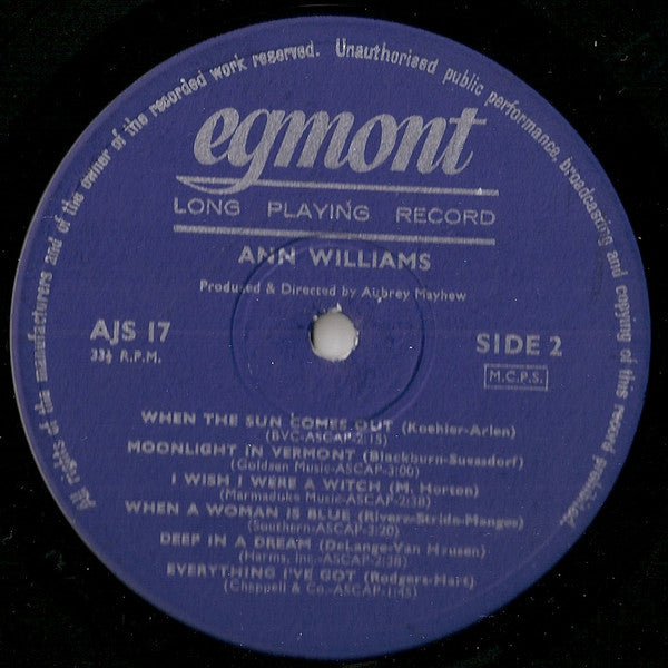 Ann Williams : First Time Out (LP, Album)