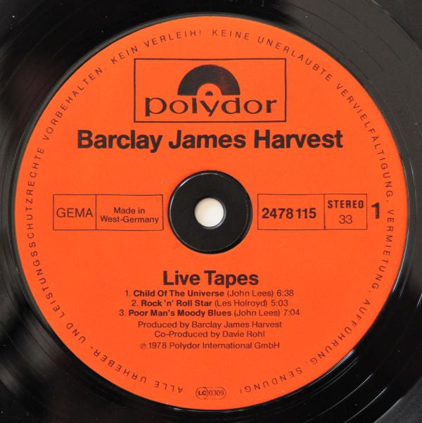 Barclay James Harvest : Live Tapes (2xLP, Album, Gat)