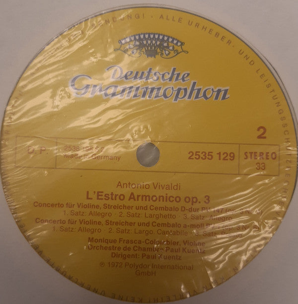 Antonio Vivaldi - Monique Frasca-Colombier, Paul Kuentz, Orchestre De Chambre Paul Kuentz : Violinkonzerte (LP, RE)