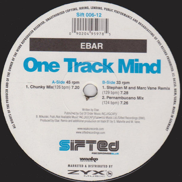 Ebar : One Track Mind (12")