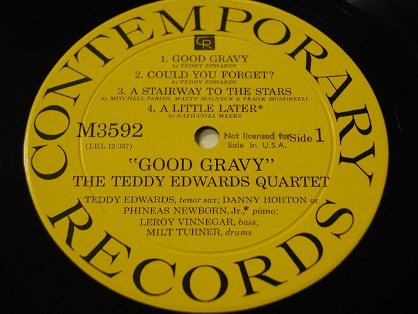 Teddy Edwards Quartet : Good Gravy! (LP, Mono)