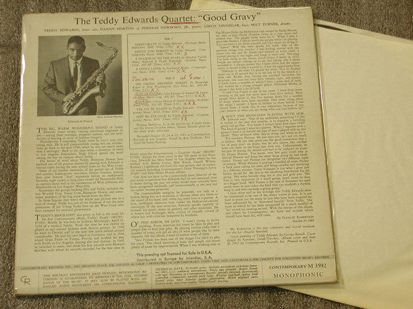 Teddy Edwards Quartet : Good Gravy! (LP, Mono)