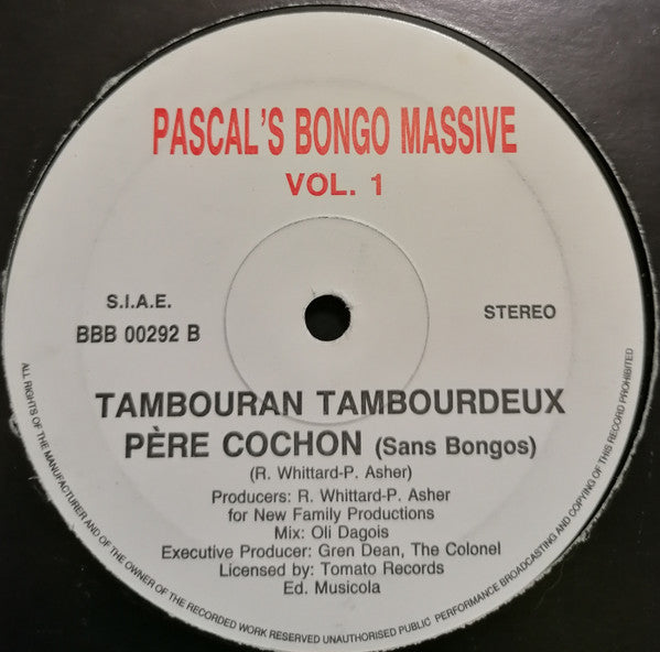 Pascal's Bongo Massive : Volume 1 (12")