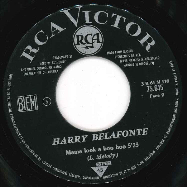 Harry Belafonte : Hené Ma Tov (7", EP)