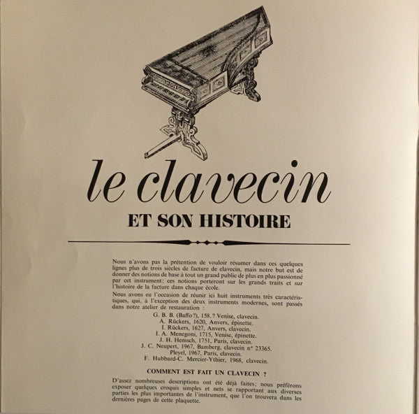 Robert Veyron-Lacroix, Laurence Boulay : Le Clavecin Et Son Histoire - Des Origines A Nos Jours (LP)