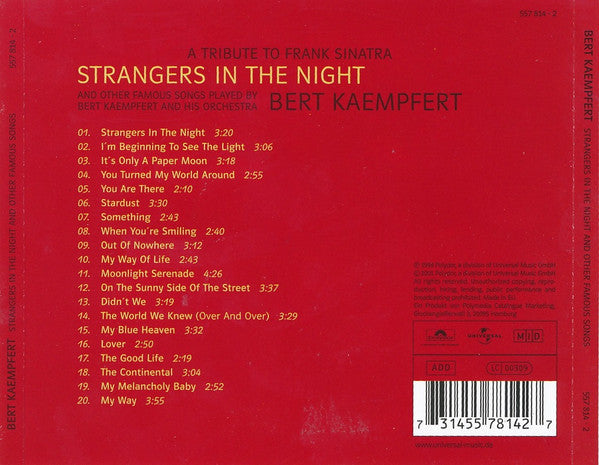 Bert Kaempfert : Strangers In The Night And Other Famous Songs (A Tribute To Frank Sinatra) (CD, Comp)
