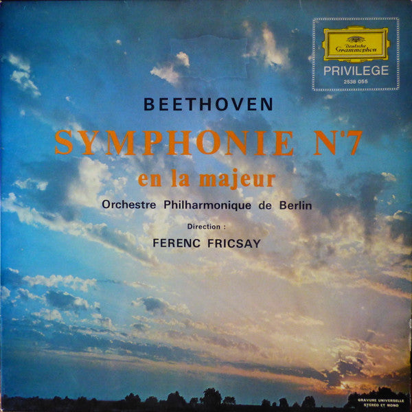 Ludwig Van Beethoven, Berliner Philharmoniker, Ferenc Fricsay : Symphonie N°7 En La Majeur (LP, RE)