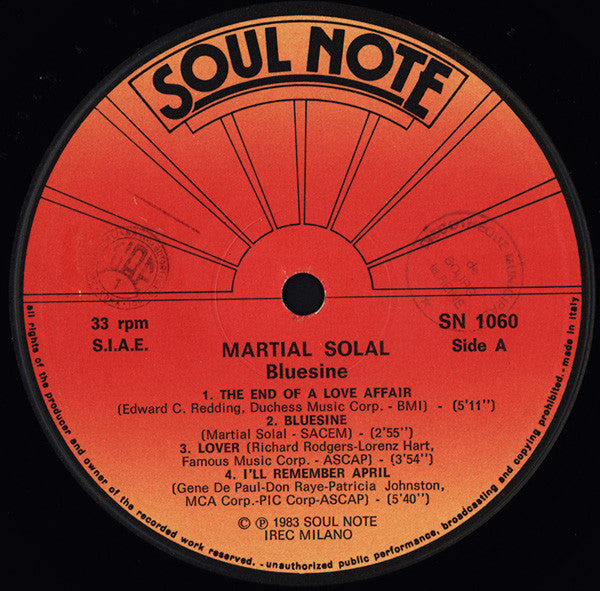 Martial Solal : Bluesine (LP, Album)