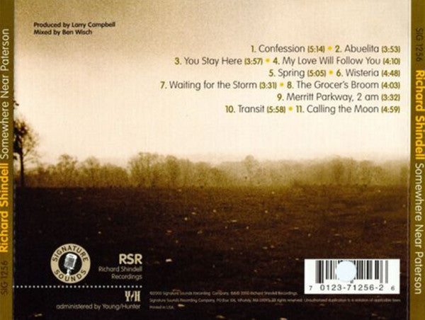 Richard Shindell : Somewhere Near Paterson (CD, Album)