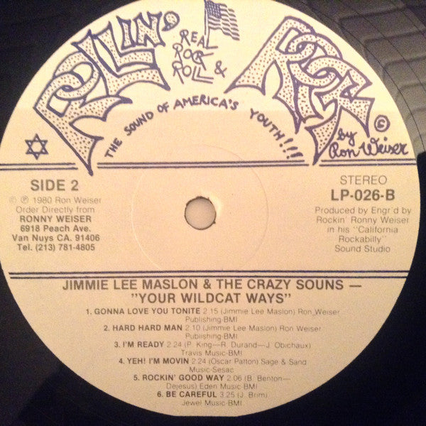 Jimmie Lee Maslon : Your Wildcat Ways (LP, Album)