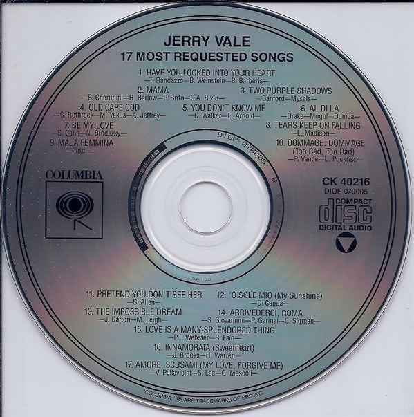 Jerry Vale : 17 Most Requested Songs (CD, Comp, RM, RP)