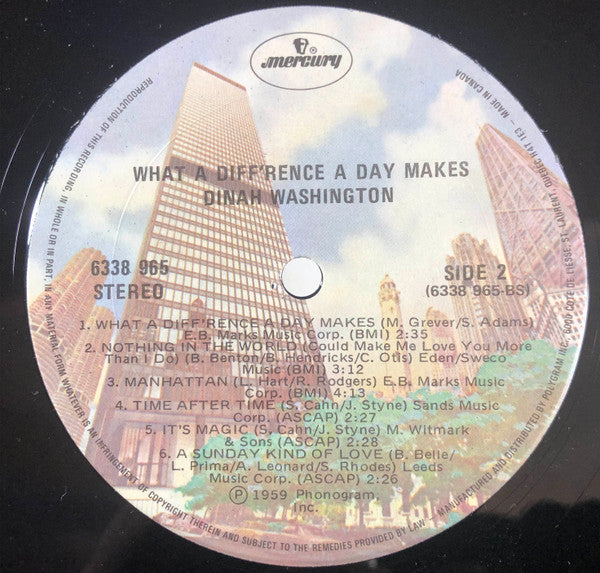 Dinah Washington : What A Diff'rence A Day Makes! (LP, Album, RE)