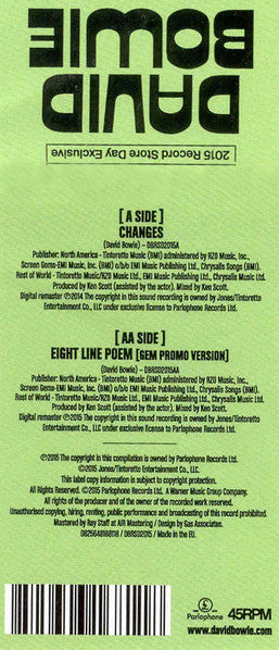 David Bowie : Changes (7", RSD, Single, Ltd, Pic)