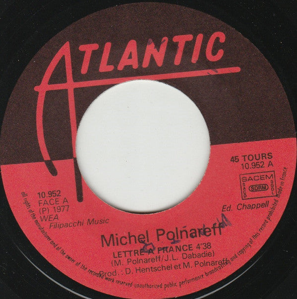Michel Polnareff : Lettre À France (7", Single)