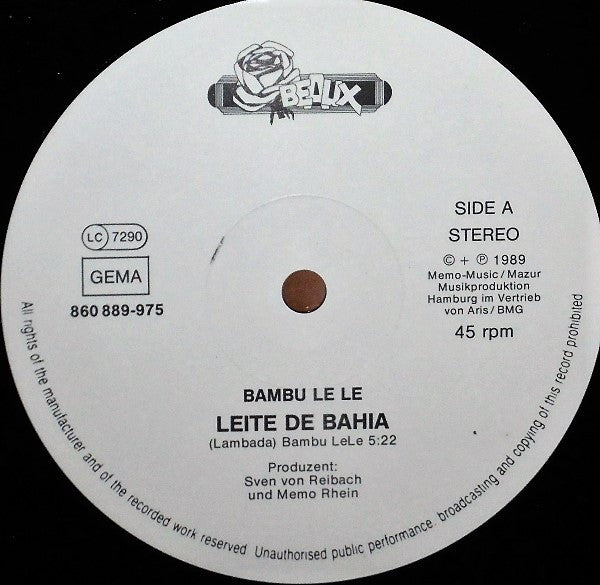 Bambu Le Le : Leite De Bahia (12", Maxi)
