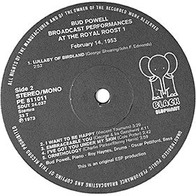 Bud Powell : Broadcast Performances At The Royal Roost (LP, Album, Mono)