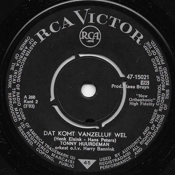 Tonny Huurdeman : De Liefde Van Een Moeder (7", Single)