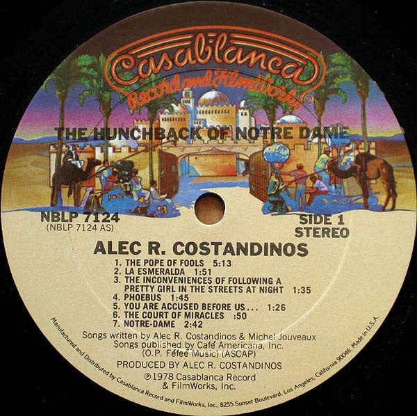 Alec R. Costandinos And The Syncophonic Orchestra : The Hunchback Of Notre Dame (LP, Album, P/Mixed)