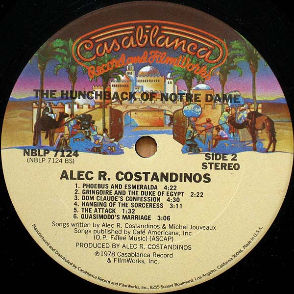 Alec R. Costandinos And The Syncophonic Orchestra : The Hunchback Of Notre Dame (LP, Album, P/Mixed)