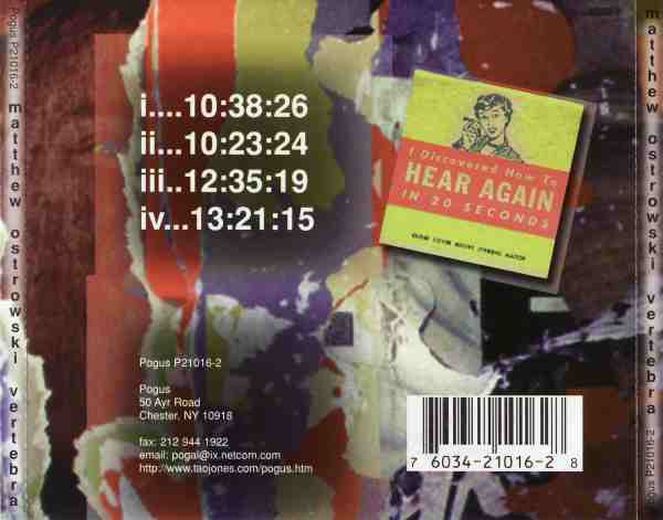 Matthew Ostrowski : Vertebra (CD, Album)