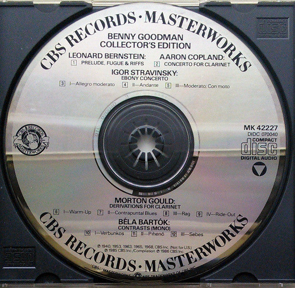 Benny Goodman, Béla Bartók • Leonard Bernstein • Aaron Copland • Morton Gould • Igor Stravinsky : Collector's Edition (Compositions & Collaboration) (CD, Comp, RE)