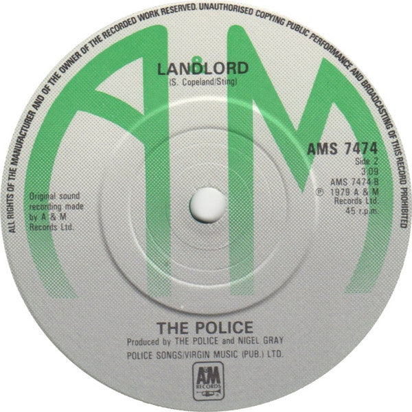 The Police : Message In A Bottle (7", Single, Gre)