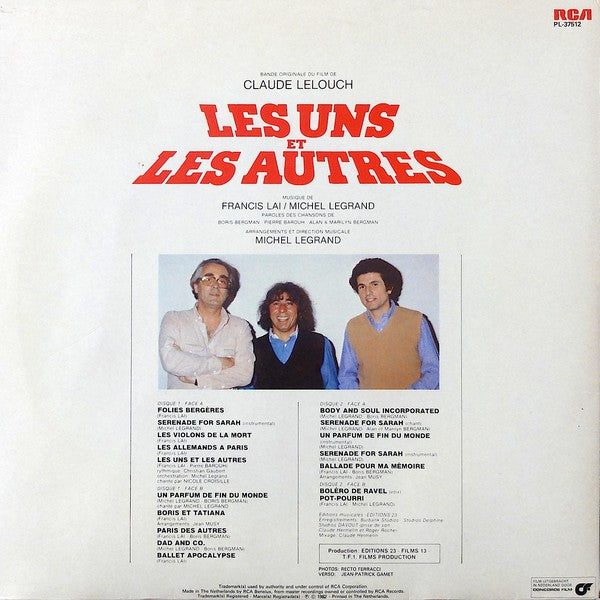 Francis Lai & Michel Legrand : Les Uns Et Les Autres (Bande Originale Du Film) (2xLP, Album)