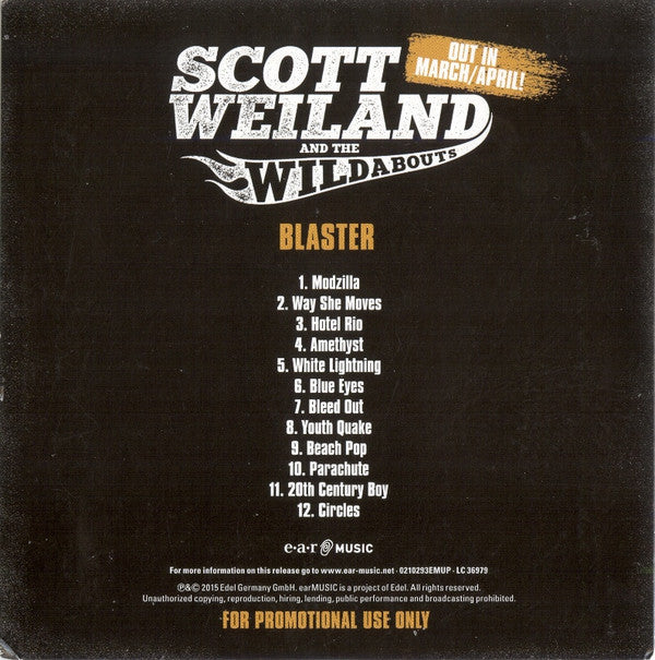 Scott Weiland And The Wildabouts : Blaster (CD, Album, Promo)