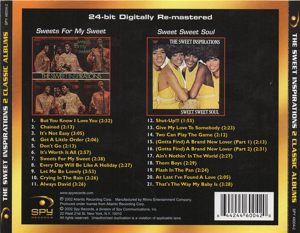 The Sweet Inspirations : Sweets For My Sweet / Sweet Sweet Soul (CD, Comp, RM)
