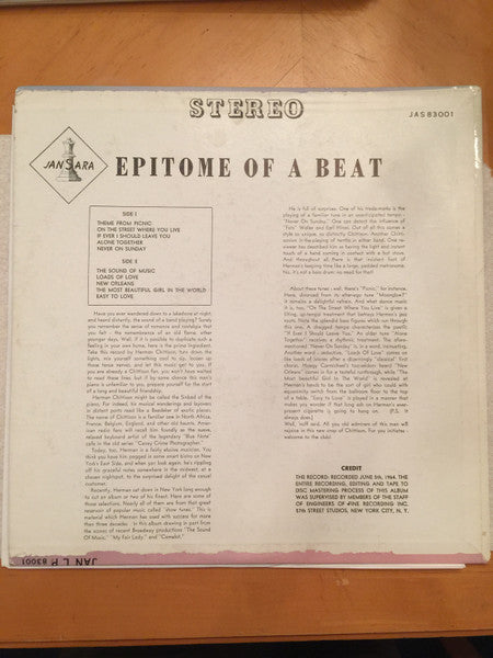 Herman Chittison : Epitome Of A Beat (LP, Album)