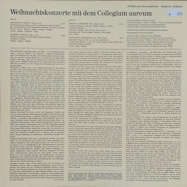 Arcangelo Corelli / Giuseppe Tartini / Johann Christoph Pez / Francesco Manfredini - Collegium Aureum : Weihnachtskonzerte Mit Dem Collegium Aureum (LP, RE)