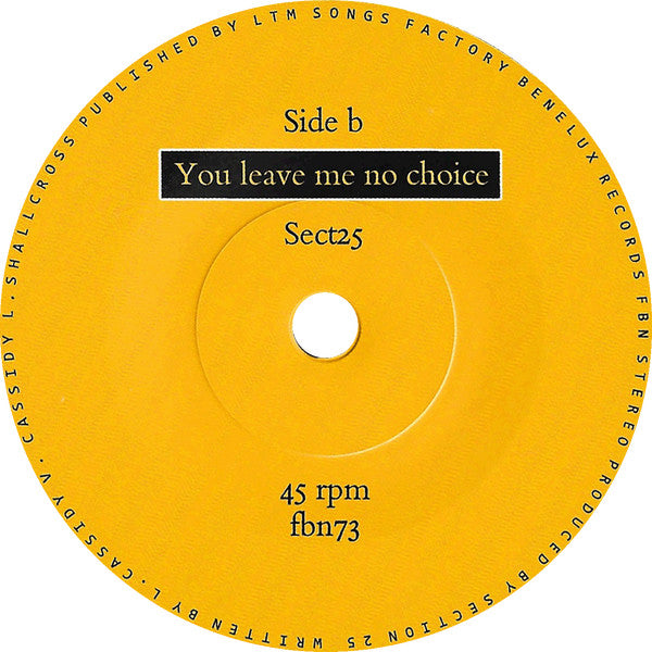 Section 25 : Mirror / You Leave Me No Choice (7", RSD, Single, Ltd)