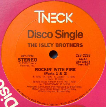 The Isley Brothers : Rockin' With Fire / I Wanna Be With You (12", Single, San)