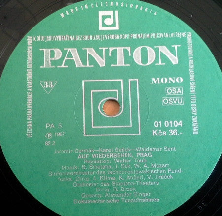 Jaromír Čermák, Karel Šašek, Waldemar Sent : Praga Bohemiæ Metropolis (LP, Album, Mono, RP)