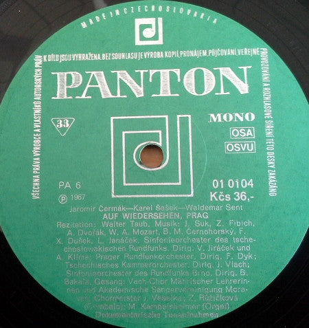 Jaromír Čermák, Karel Šašek, Waldemar Sent : Praga Bohemiæ Metropolis (LP, Album, Mono, RP)