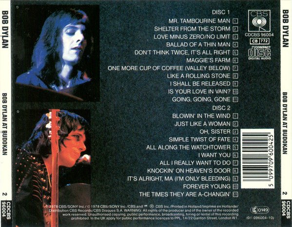 Bob Dylan : Bob Dylan At Budokan (2xCD, Album, RE)