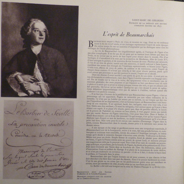 Gioacchino Rossini, Michel Dens : Le Barbier De Séville (3xLP + Box)