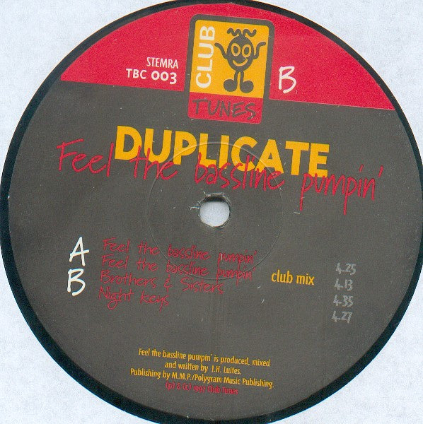 Duplicate : Feel The Bassline Pumpin' (12")