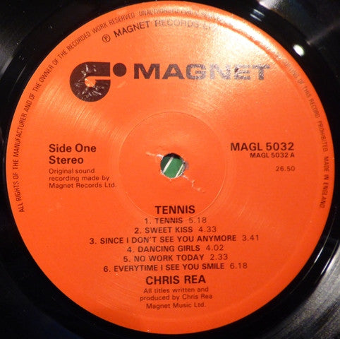 Chris Rea : Tennis (LP, Album)