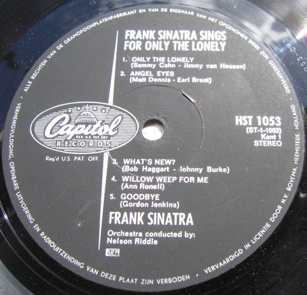 Frank Sinatra : Frank Sinatra Sings For Only The Lonely (LP, Album, RE)