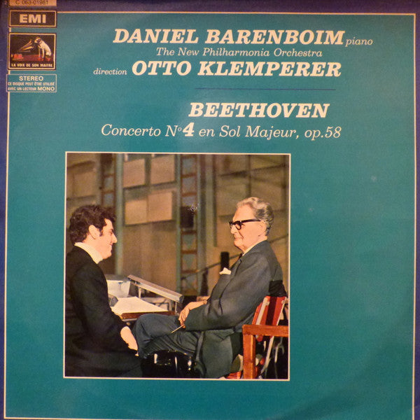 Ludwig Van Beethoven - Daniel Barenboim, Otto Klemperer, New Philharmonia Orchestra : Concerto N°4 En Sol Majeur, Op. 58  (LP)