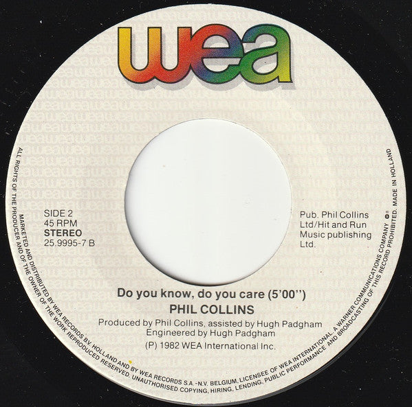 Phil Collins : Thru' These Walls (7", Single)