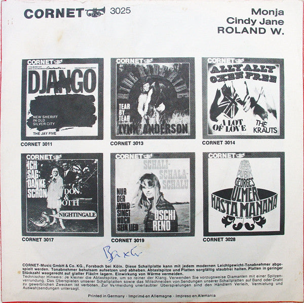 Roland W. : Monja (7", Single, Mono, 3rd)