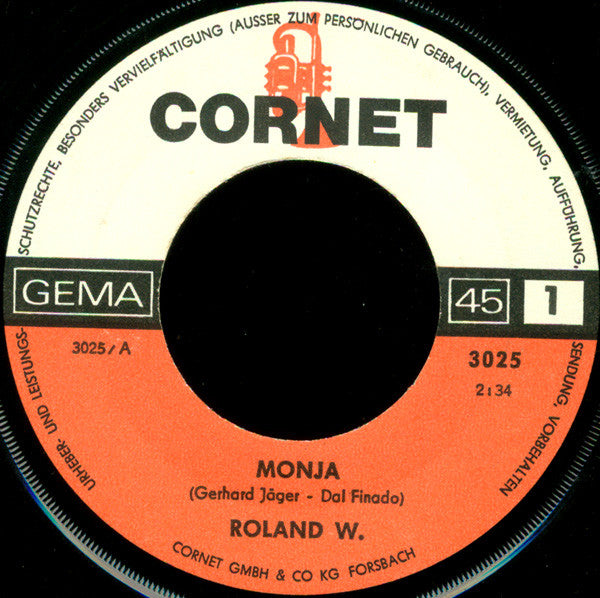 Roland W. : Monja (7", Single, Mono, 3rd)