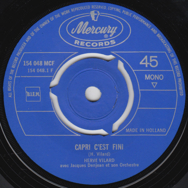 Hervé Vilard : Capri C'est Fini (7", Single, Mono)